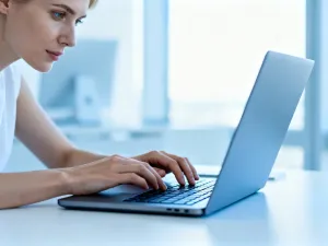 Mężczyzna siedzący na kanapie z telefonem w dłoni, korzystający z usług online w przytulnym salonie.