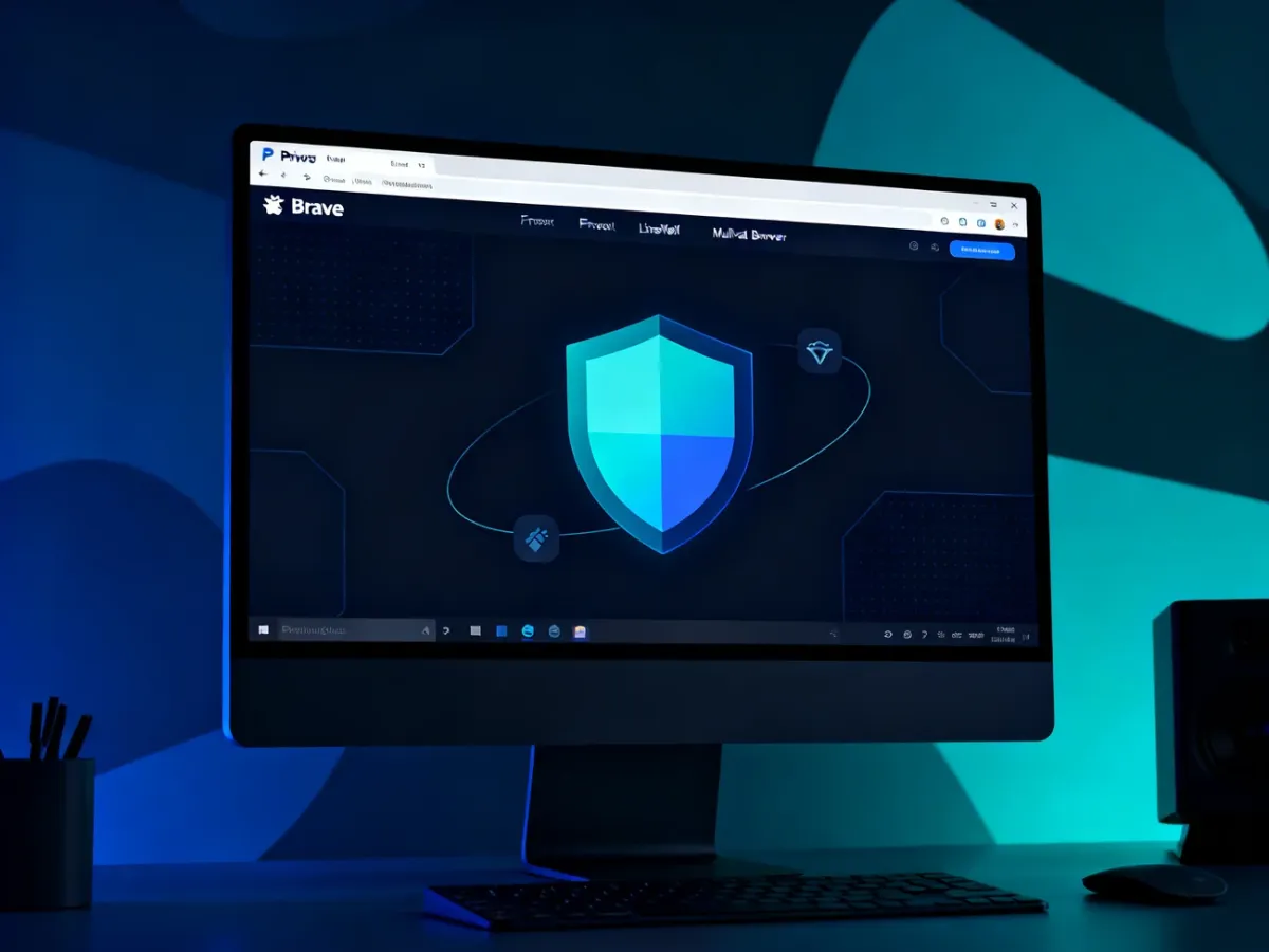Komputer z wizualizacją prywatnej przeglądarki internetowej i ochrony przed śledzeniem